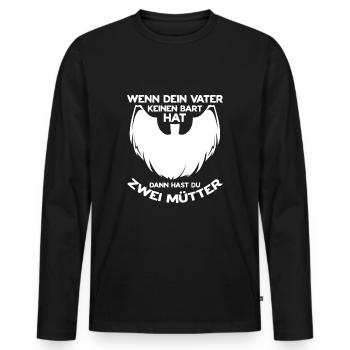 Bart Bartträger Vollbart Schnauzer Männer Geschenk - Männer Premium Bio Langarmshirt - Schwarz - Vorne - Nico (187cm)