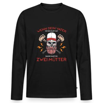 Bart Bartträger Vollbart Schnauzer Männer Geschenk - Männer Premium Bio Langarmshirt - Schwarz - Vorne - Nico (187cm)