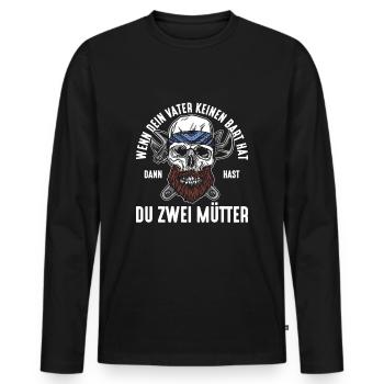 Bart Bartträger Vollbart Schnauzer Männer Geschenk - Männer Premium Bio Langarmshirt - Schwarz - Vorne - Nico (187cm)
