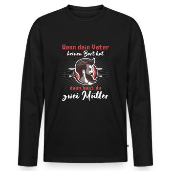 Bart Bartträger Vollbart Schnauzer Männer Geschenk - Männer Premium Bio Langarmshirt - Schwarz - Vorne - Nico (187cm)