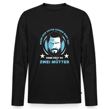 Bart Bartträger Vollbart Schnauzer Männer Geschenk - Männer Premium Bio Langarmshirt - Schwarz - Vorne - Nico (187cm)
