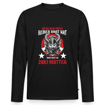 Bart Bartträger Vollbart Schnauzer Männer Geschenk - Männer Premium Bio Langarmshirt - Schwarz - Vorne - Nico (187cm)