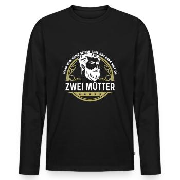 Bart Bartträger Vollbart Schnauzer Männer Geschenk - Männer Premium Bio Langarmshirt - Schwarz - Vorne - Nico (187cm)