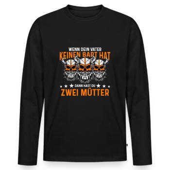 Bart Bartträger Vollbart Schnauzer Männer Geschenk - Männer Premium Bio Langarmshirt - Schwarz - Vorne - Nico (187cm)