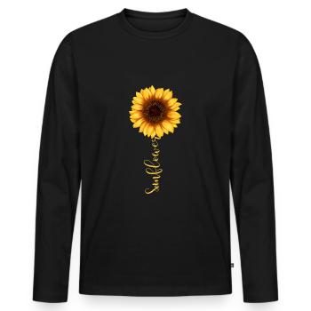 Sunflower Summer Sun Flowers Sunflower Art - Men's Premium Organic Long Sleeve Shirt - black - Front - Nico (187cm)