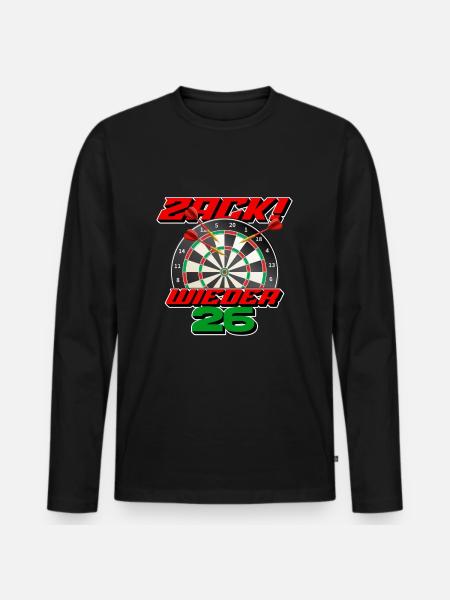 Zack wieder 26, Dartspieler Outfit, Geschenkidee - Männer Premium Bio Langarmshirt - Schwarz