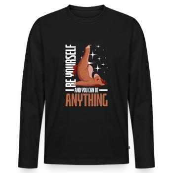 Yoga, Meditation, Chakra, Namaste, Geschenkidee - Männer Premium Bio Langarmshirt - Schwarz - Vorne - Nico (187cm)