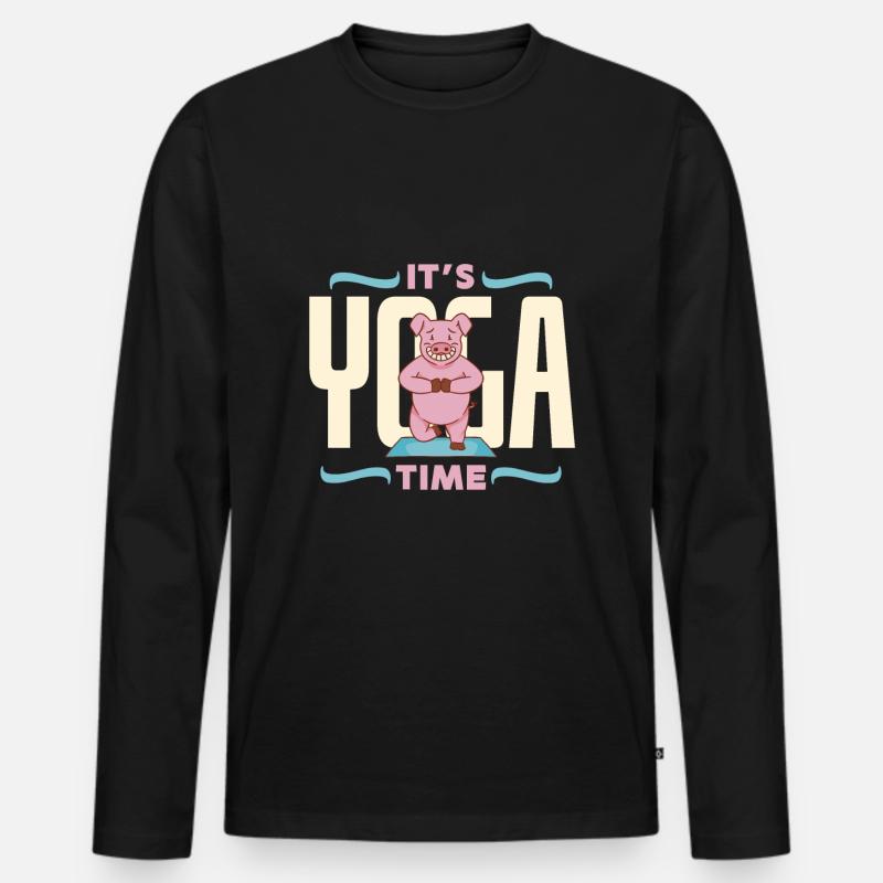 Yoga, Meditation, Chakra, Namaste, Geschenkidee - Männer Premium Bio Langarmshirt - Schwarz