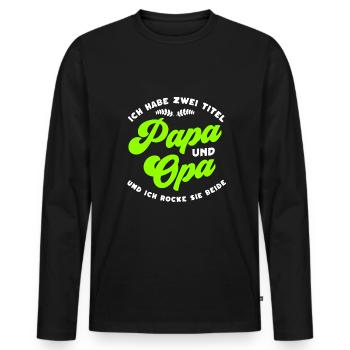 Papa Opa Vatertag Geschenk Weihnachten Funshirt - Männer Premium Bio Langarmshirt - Schwarz - Vorne - Nico (187cm)