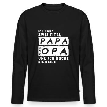 Papa Vater bester Geschenk Spruch Funshirt cool - Männer Premium Bio Langarmshirt - Schwarz - Vorne - Nico (187cm)