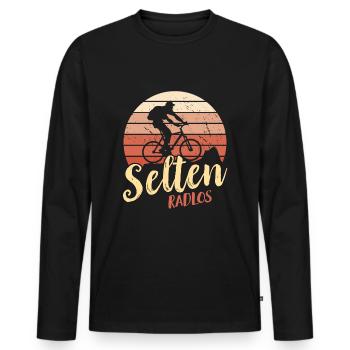 Coole Fahrrad und Mountainbike Geschenke MTB - Männer Premium Bio Langarmshirt - Schwarz - Vorne - Nico (187cm)