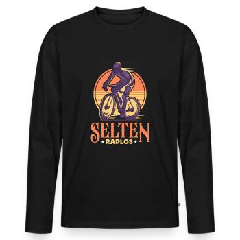 Coole Fahrrad und Mountainbike Geschenke MTB - Männer Premium Bio Langarmshirt - Schwarz - Vorne - Nico (187cm)