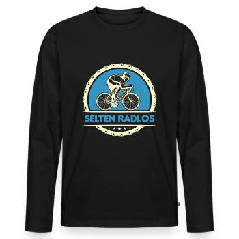 Coole Fahrrad und Mountainbike Geschenke MTB - Männer Premium Bio Langarmshirt - Schwarz - Vorne - Nico (187cm)