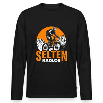 Coole Fahrrad und Mountainbike Geschenke MTB - Männer Premium Bio Langarmshirt - Schwarz - Vorne - Nico (187cm)