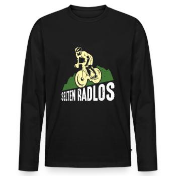 Coole Fahrrad und Mountainbike Geschenke MTB - Männer Premium Bio Langarmshirt - Schwarz - Vorne - Nico (187cm)
