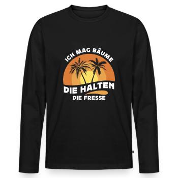 Ich mag Bäume! Lustiger Spruch Wald Natur Funshirt - Männer Premium Bio Langarmshirt - Schwarz - Vorne - Nico (187cm)
