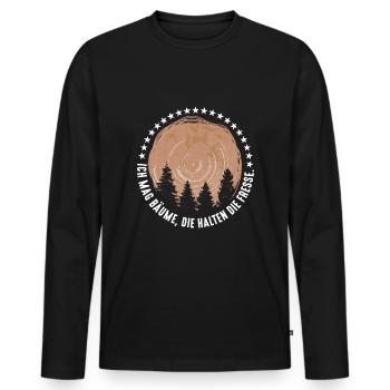 Ich mag Bäume! Lustiger Spruch Wald Natur Funshirt - Männer Premium Bio Langarmshirt - Schwarz - Vorne - Nico (187cm)