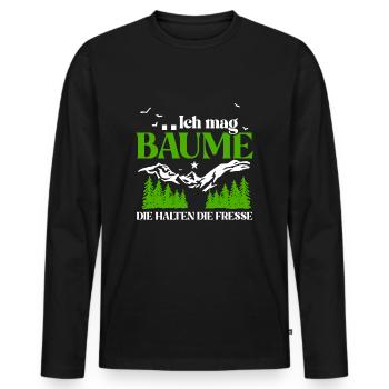 Ich mag Bäume! Lustiger Spruch Wald Natur Funshirt - Männer Premium Bio Langarmshirt - Schwarz - Vorne - Nico (187cm)