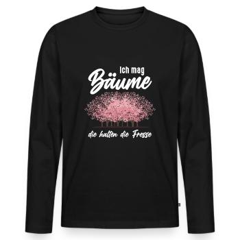 Ich mag Bäume! Lustiger Spruch Wald Natur Funshirt - Männer Premium Bio Langarmshirt - Schwarz - Vorne - Nico (187cm)