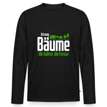 Ich mag Bäume! Lustiger Spruch Wald Natur Funshirt - Männer Premium Bio Langarmshirt - Schwarz - Vorne - Nico (187cm)