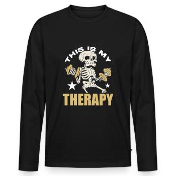 Entraînement, Fitness, Gym, Entraînement, Sports, Fun - T-shirt manches longues Premium bio Homme - noir - Devant - Nico (187cm)