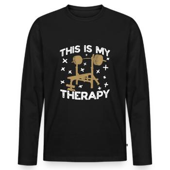 Entraînement, Fitness, Gym, Entraînement, Sports, Fun - T-shirt manches longues Premium bio Homme - noir - Devant - Nico (187cm)