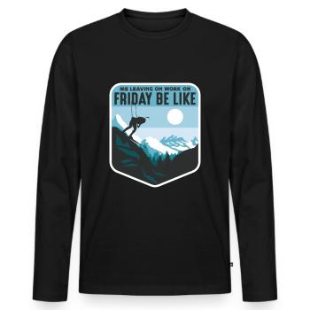 Leaving Work on Friday, Skiing, Alps, Holiday - Men's Premium Organic Long Sleeve Shirt - black - Front - Nico (187cm)