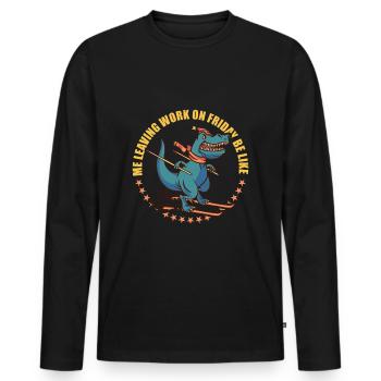 Quitter le travail le vendredi, vacances de ski, Alpes, funshirt - T-shirt manches longues Premium bio Homme - noir - Devant - Nico (187cm)