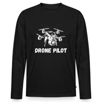 Drohne Pilot Drone - Men's Premium Organic Long Sleeve Shirt - black - Front - Nico (187cm)