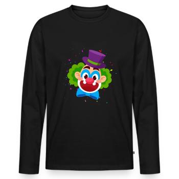 Clown Karneval Fasching Kostüm Umzug Feiern Narr - Männer Premium Bio Langarmshirt - Schwarz - Vorne - Nico (187cm)