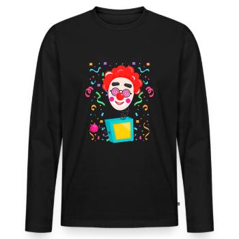Clown, Carnival, Carnival, Carnival Costume, Parade, Celebration, Jester, - Men's Premium Organic Long Sleeve Shirt - black - Front - Nico (187cm)
