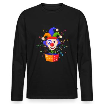 Clown, Carnival, Carnival, Carnival Costume, Parade, Celebration, Jester, - Men's Premium Organic Long Sleeve Shirt - black - Front - Nico (187cm)