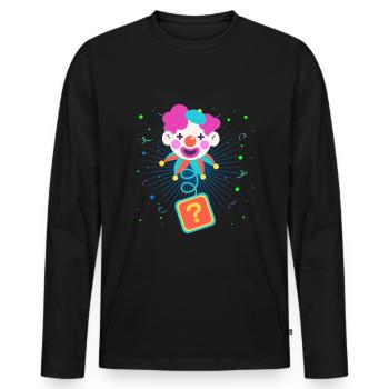 Clown, Carnaval, Carnaval, Costume De Carnaval, Parade, Célébration, Bouffon, - T-shirt manches longues Premium bio Homme - noir - Devant - Nico (187cm)