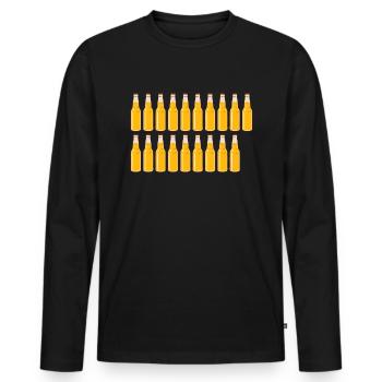 19 Bierflaschen - Bier - 19 Jahre - 19. Geburtstag - Männer Premium Bio Langarmshirt - Schwarz - Vorne - Nico (187cm)