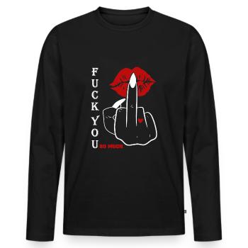 Déclaration audacieuse, Fuck You Tellement, Edgy & Provocant - T-shirt manches longues Premium bio Homme - noir - Devant - Nico (187cm)