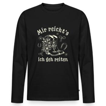 Mir reicht's ich geh reiten - Cowboy Boots - Männer Premium Bio Langarmshirt - Schwarz - Vorne - Nico (187cm)