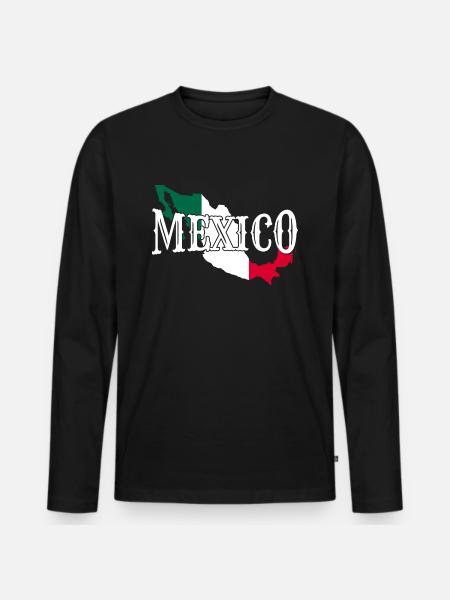 Mexiko - Männer Premium Bio Langarmshirt - Schwarz