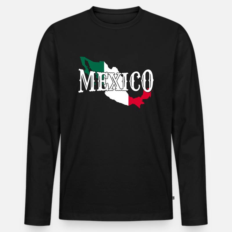 Mexiko - Männer Premium Bio Langarmshirt - Schwarz