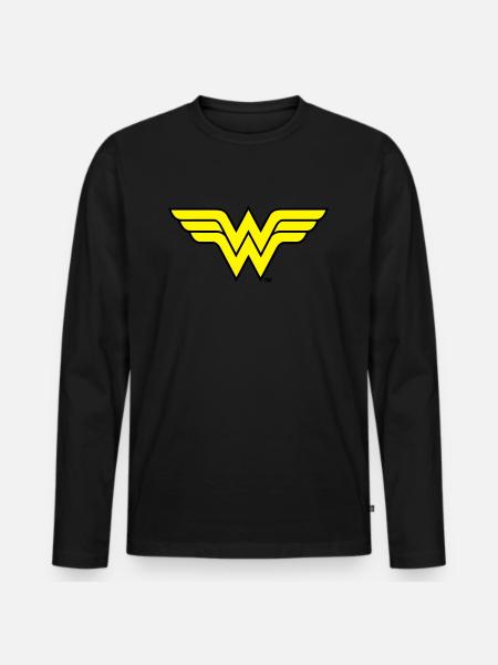 Justice League Wonder Woman Logo - Männer Premium Bio Langarmshirt - Schwarz
