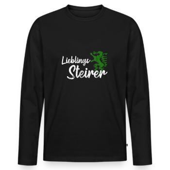 Lieblings Steirer Steiermark Motiv lustig Geschenk - Männer Premium Bio Langarmshirt - Schwarz - Vorne - Nico (187cm)