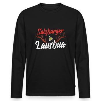 Salzburger Motiv Lausbub Männer Geschenk Salzburg - Männer Premium Bio Langarmshirt - Schwarz - Vorne - Nico (187cm)