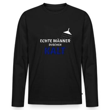 Kalte Dusche Kälte Eis Schnee Geschenkidee Iceman - Männer Premium Bio Langarmshirt - Schwarz - Vorne - Nico (187cm)