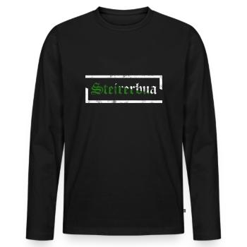 Steiermark Steirerbua Steirer Geschenkidee lustig - Männer Premium Bio Langarmshirt - Schwarz - Vorne - Nico (187cm)