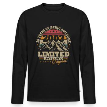 Jahrgang 2003 20. verjaardagsgift mannen vrouwen - Männer Premium Bio Langarmshirt - Schwarz - Vorne - Nico (187cm)