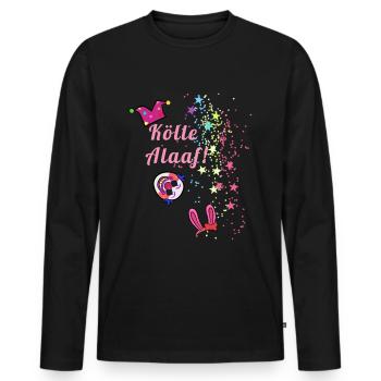 Stars, kölle alaaf, carnaval, clown - T-shirt manches longues Premium bio Homme - noir - Devant - Nico (187cm)