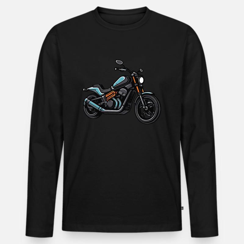 Motorrad Biker - Männer Premium Bio Langarmshirt - Schwarz