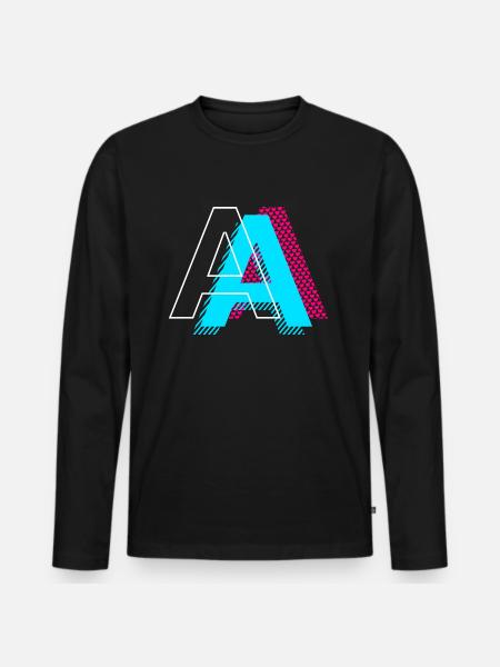 Pop Art Letter A Gift - Men's Premium Organic Long Sleeve Shirt - black