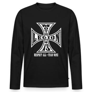 Moto Legion - T-shirt manches longues Premium bio Homme - noir - Devant - Nico (187cm)