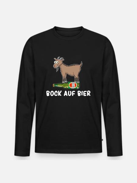 Bock auf Bier - Männer Premium Bio Langarmshirt - Schwarz