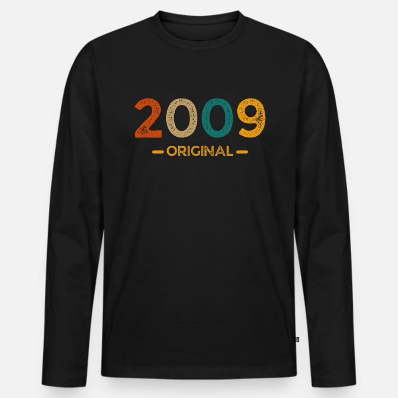 Original 2009 - Männer Premium Bio Langarmshirt - Schwarz